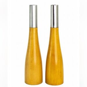 BODUM NISSEN WOOD/ALUMINUM SALT & PEPPER GRINDERS / BY GEORG FONTANA